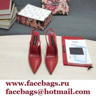 Dolce & Gabbana Heel 10.5cm Slingbacks Red with DG Heel 2022